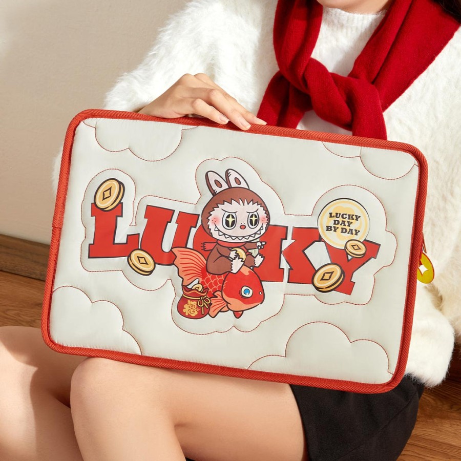 pop mart wealthy snakes new year celebration series - labubu laptop bag
