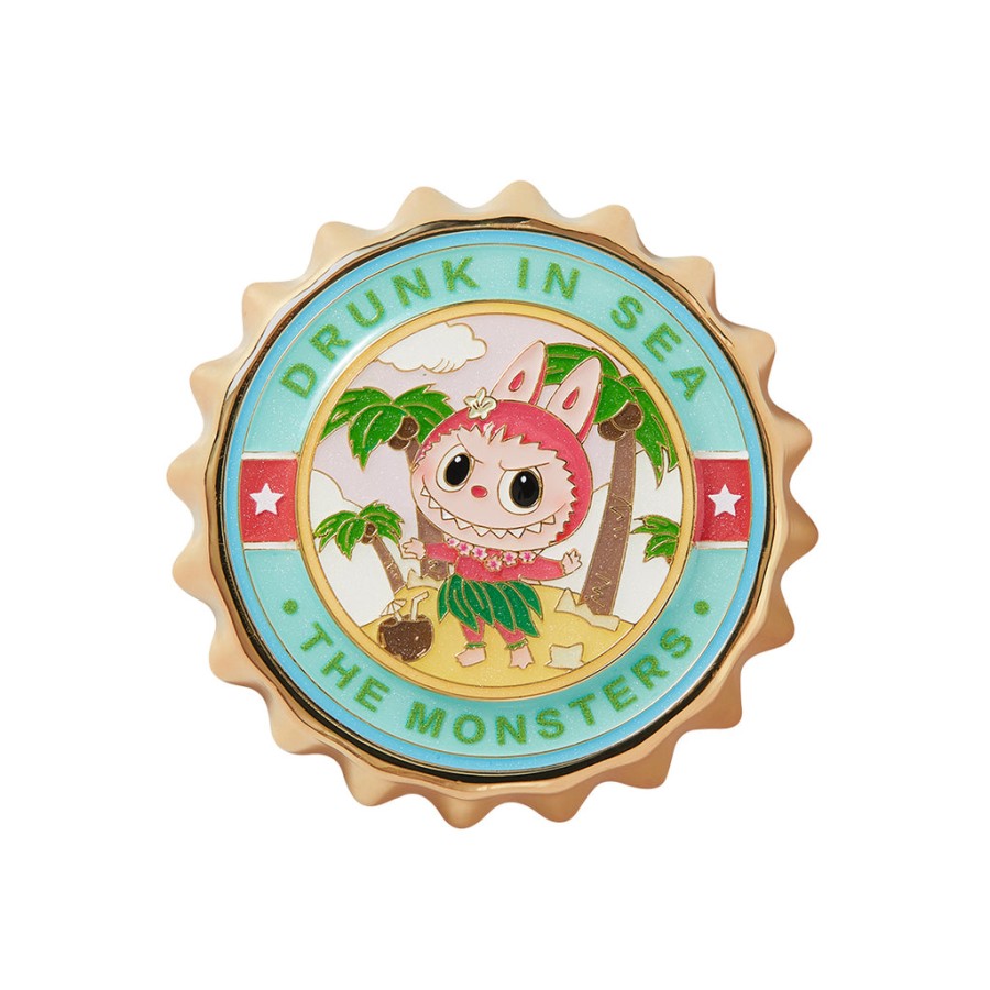 pop mart the monsters labubu drunk in sea series fridge magnet bottle opener blind box