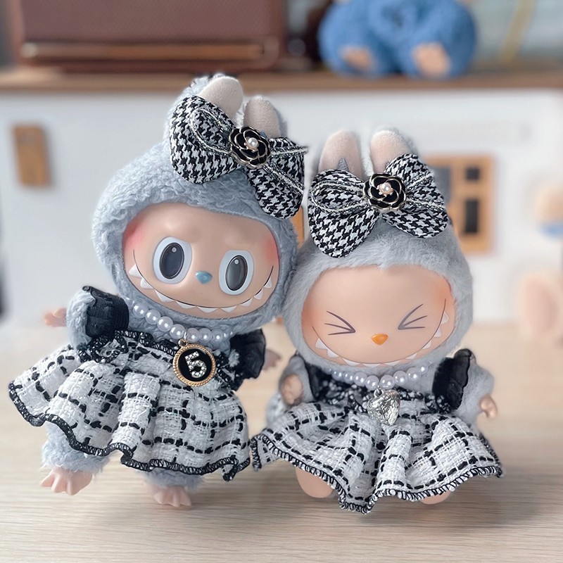 labubu exciting macaron 17cm doll dresses