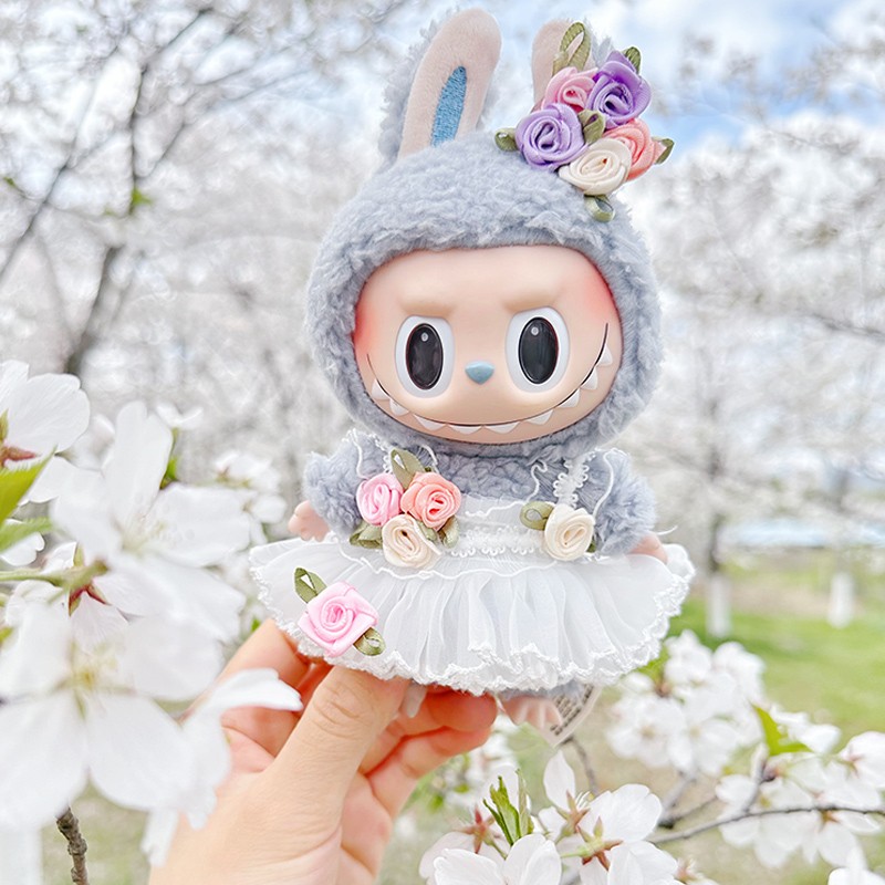 labubu exciting macaron 17cm doll dresses