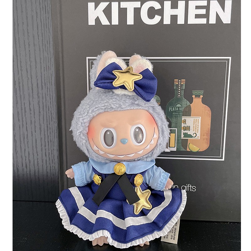 labubu exciting macaron 17cm doll dresses