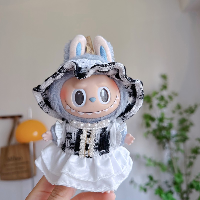 labubu exciting macaron 17cm doll dresses