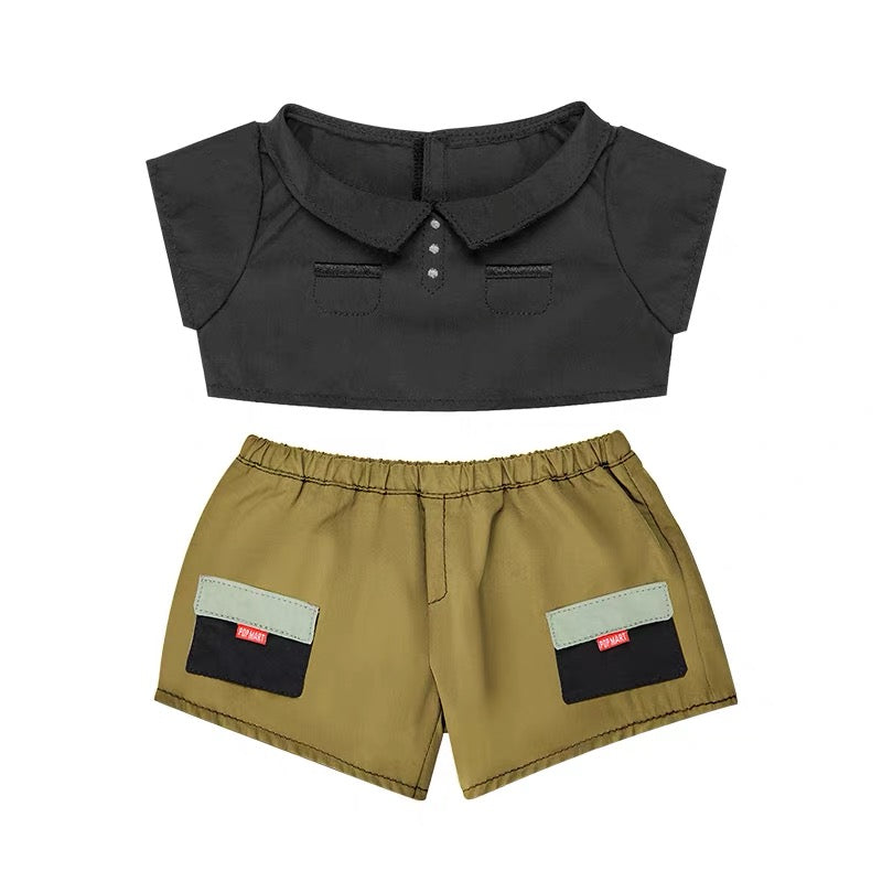pop mart official - labubu clothing set hawaiian style workwear