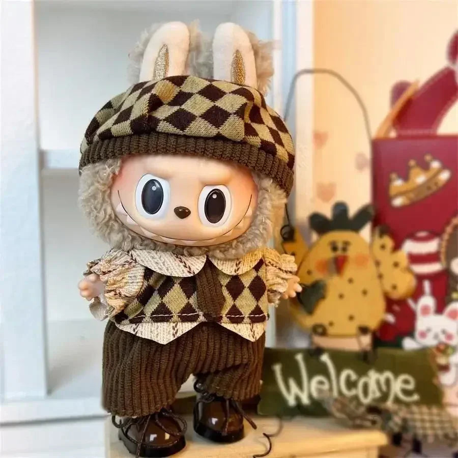 labubu brown checkered outfit