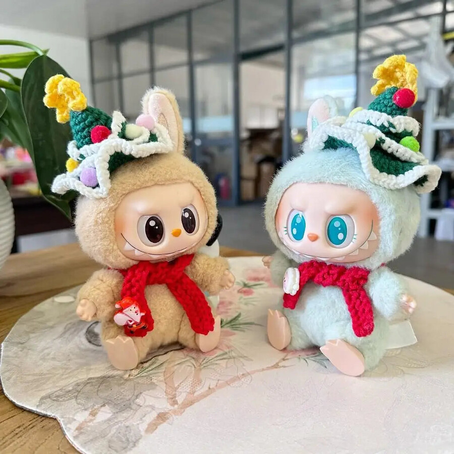 labubu xmas tree hat amp scarf set