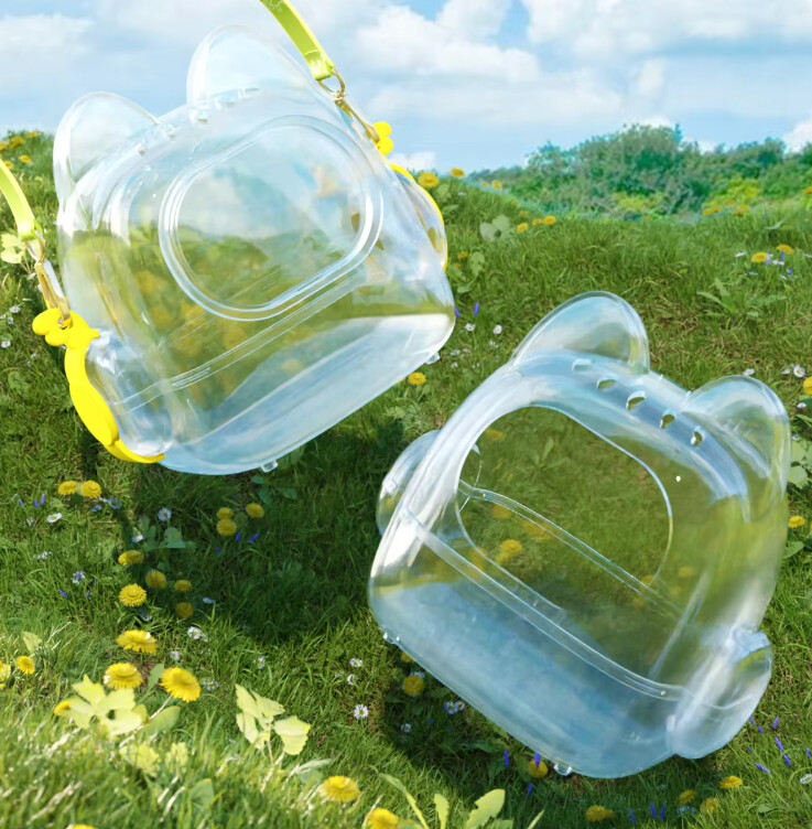 labubu transparent crossbody storage bag