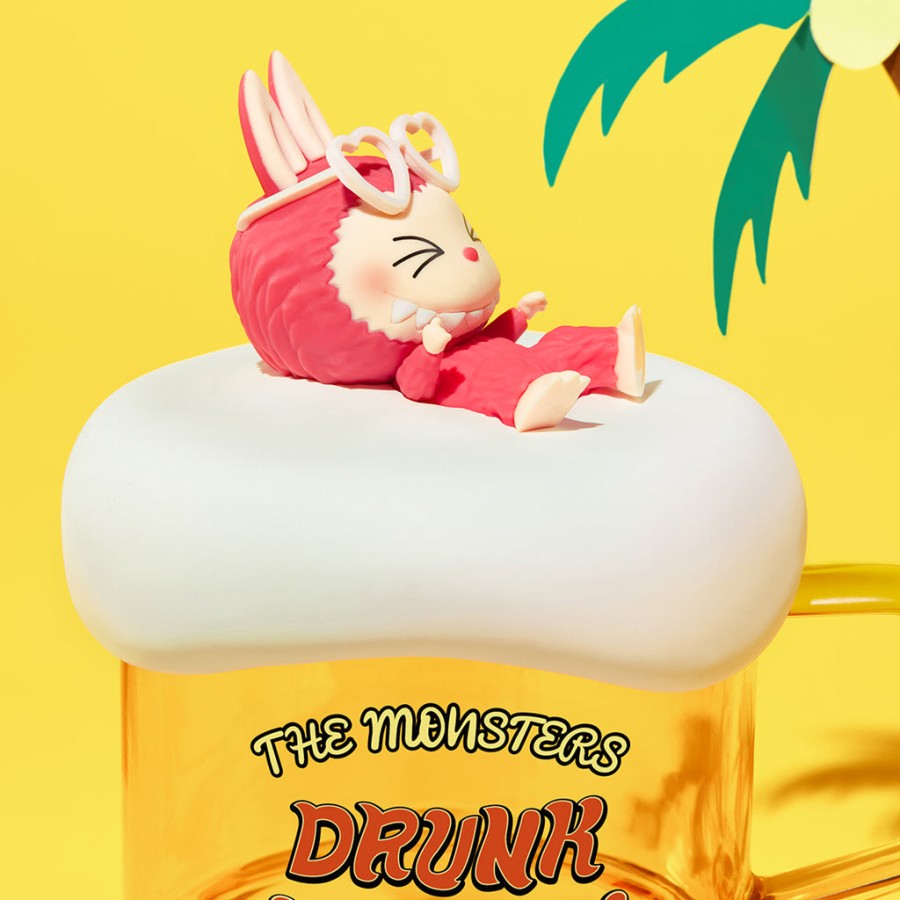 pop mart os monstros labubu drunk in sea series glass cup