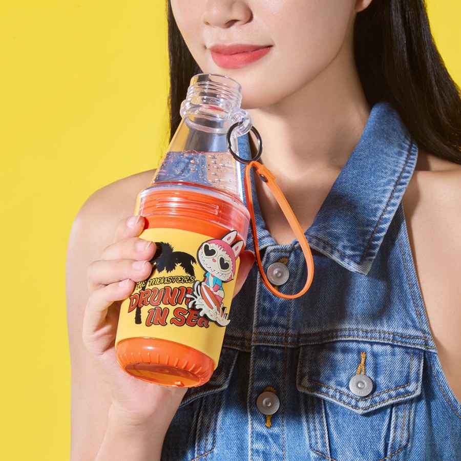 pop mart os monstros labubu drunk in sea series tumbler cup