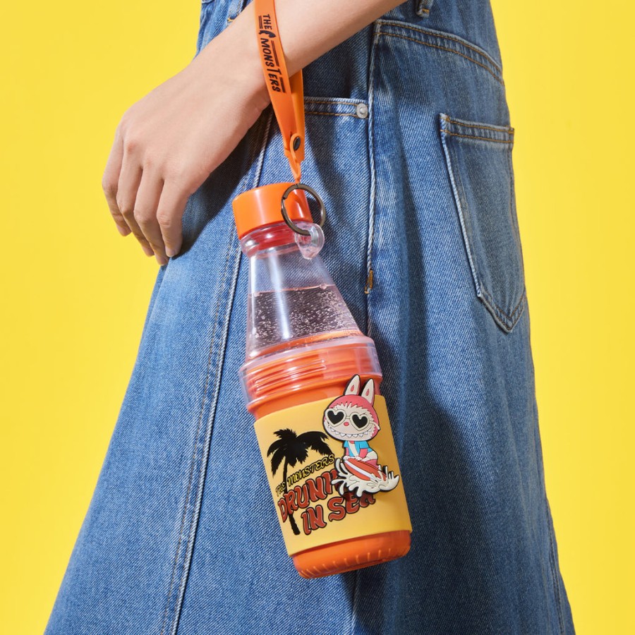 pop mart os monstros labubu drunk in sea series tumbler cup
