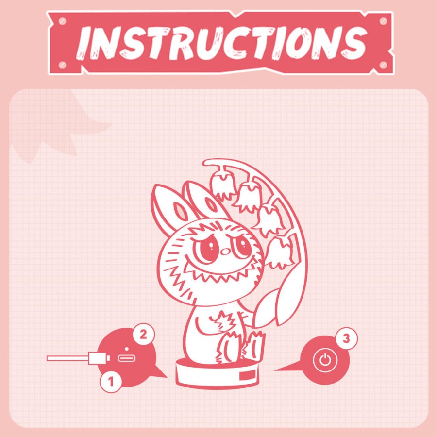 pop mart the monsters labubu flower elves lamp - unending love