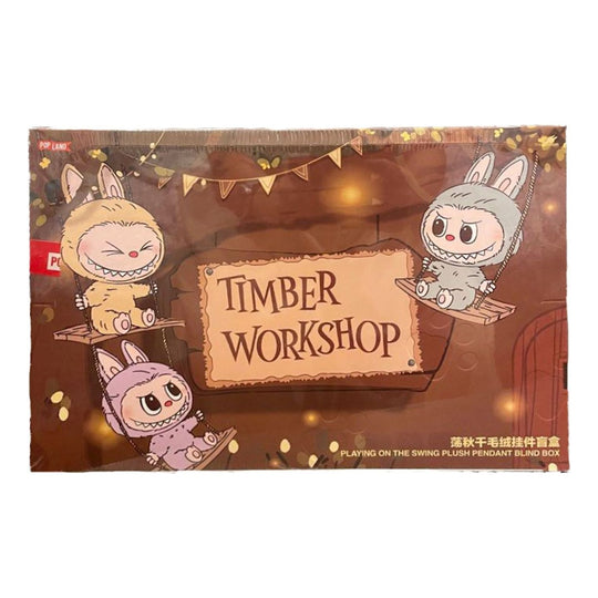 pop mart pop mart labubu the monsters timber workshop playing on the swing pendant pop land exclusive sealed case 6 blind boxes ppmt-2406-0018