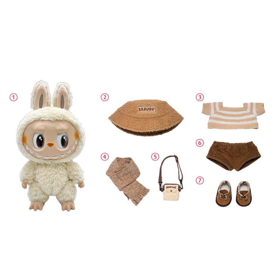 pop mart os monstros labubu dress be latte vinil plush doll